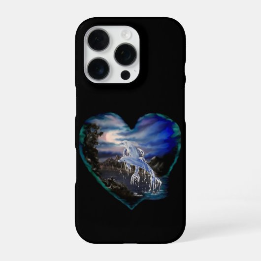 夜のベイ，ドルフィンラブ iPhoneケース (裏面)