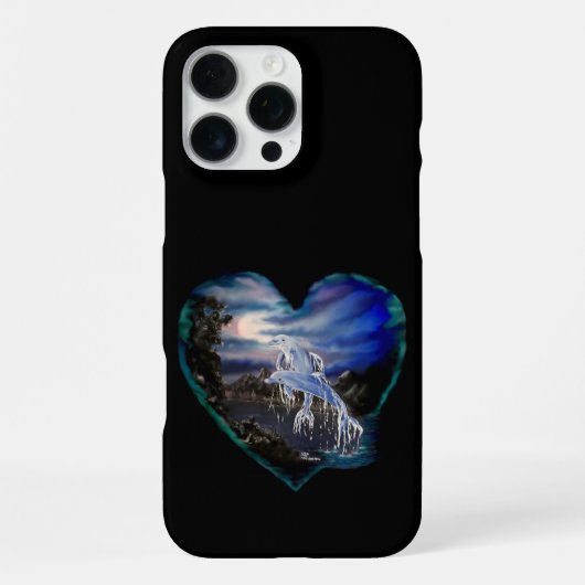 夜のベイ，ドルフィンラブ iPhoneケース (裏面)