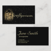 夜のホタルの白熱［赤熱］光を放つな瓶は黒を主演します 名刺 (正面/裏面)