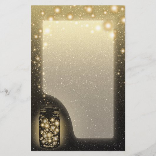 夜のホタルの白熱［赤熱］光を放つな瓶はUnlined主演します 便箋 (正面)