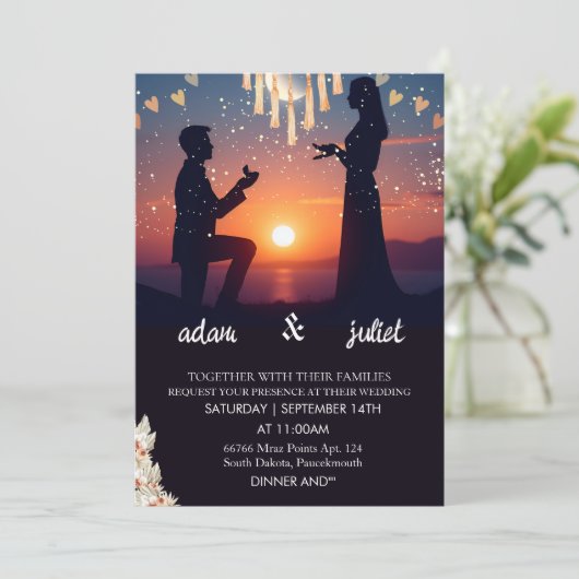 夜のボホモダンーエレガントラスト結婚トワイライト 招待状 (スタンド正面)