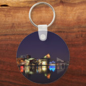 夜のボルチモアの内港 キーホルダー (正面)
