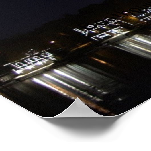 夜のボートハウスロー…フィラデルフィア、PA ポスター (角)