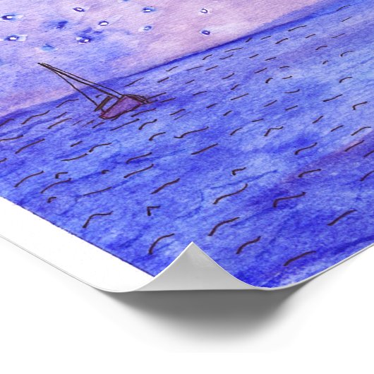 夜のボート ポスター (角)