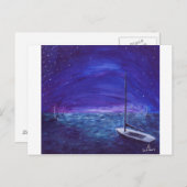 夜のボート ポストカード (正面/裏面)