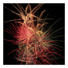 夜のポスターにオレンジと赤の色の縞模様 ポスター