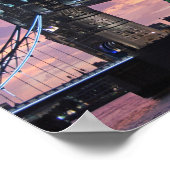 夜のポスターのロンドンタワー橋 ポスター (角)