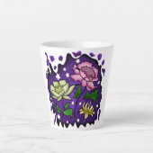夜のマグカップの花 カフェラテマグ (正面)