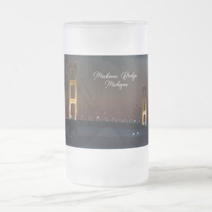 夜のマッキナックブリッジ曇りマグカップ フロストグラスビールジョッキ