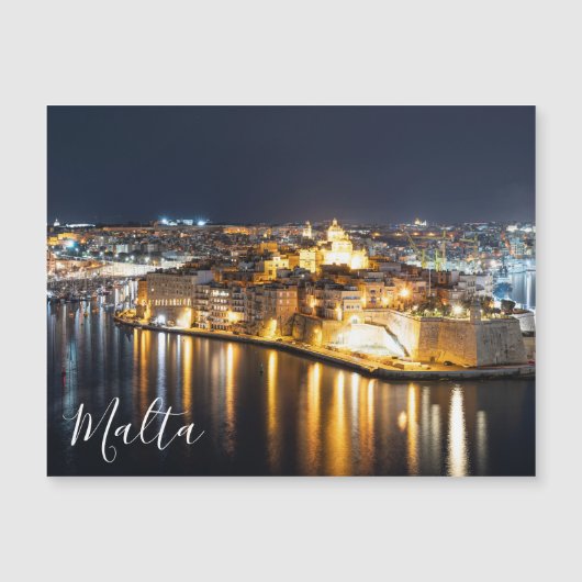 夜のマルタの3都市の眺め (正面)