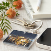 夜のマルタの3都市の眺め キーホルダー (正面右)