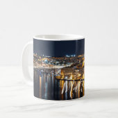 夜のマルタの3都市の眺め コーヒーマグカップ (正面左)