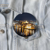 夜のマルタの3都市の眺め 缶バッジ (インサイチュ)