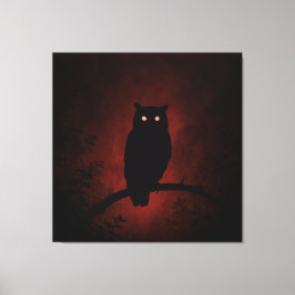 夜のミステリアス・フクロウ キャンバスプリント