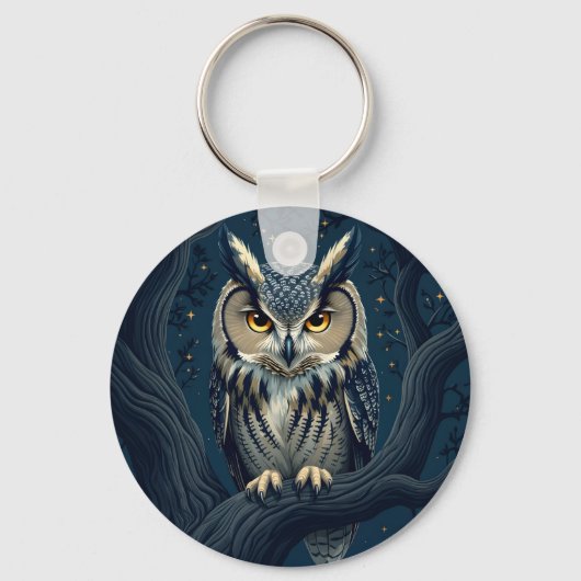 夜のミズクホウオウ キーホルダー (正面)