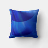 夜のモダン青い色の抽象芸術 クッション (裏面)