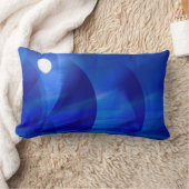 夜のモダン青い色の抽象芸術 ランバークッション (ブランケット)