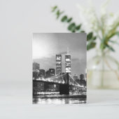 夜のモノクロニューヨークシティ ポストカード (スタンド正面)