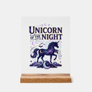 夜のユニコーン グラフィックデザイン Zazzle デザイン アクリルサイン