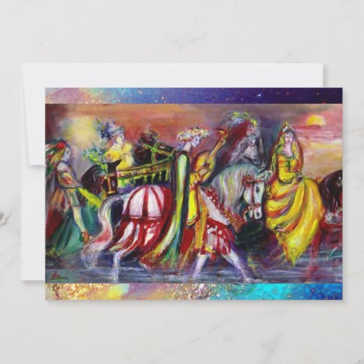 夜のライダー、明るい青鮮やかい輝き 案内状 (正面)