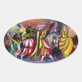 夜のライダー 楕円形シール