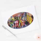 夜のライダー 楕円形シール (封筒)