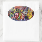 夜のライダー 楕円形シール (バッグ)