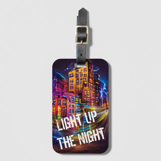 夜のライトアップ1 – 鮮やかな荷物タグ ラゲッジタグ (正面縦)