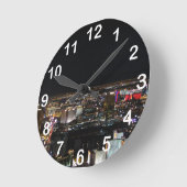 夜のラスベガス ラウンド壁時計 (傾斜)