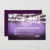夜のランタンパープルウェディングsvp 出欠カード (正面/裏面)