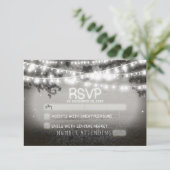 夜のランタン結婚式の出席依頼 出欠カード (スタンド正面)