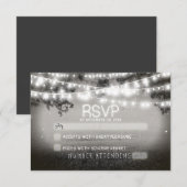 夜のランタン結婚式の出席依頼 出欠カード (正面/裏面)