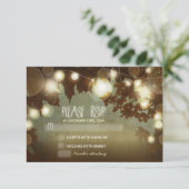 夜のランタン結婚式のRSVPカード 出欠カード (スタンド正面)