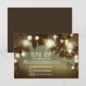 夜のランタン結婚式のRSVPカード 出欠カード (正面/裏面)