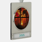 夜のランタン シルバープレートバナーオーナメント (右)