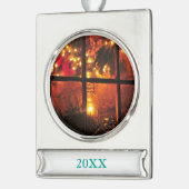 夜のランタン シルバープレートバナーオーナメント (左)