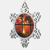 夜のランタン スノーフレークピューターオーナメント (右)