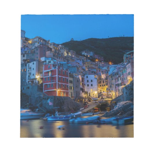 夜のリオマッジョーレCinque Terre Liguria Italy ノートパッド (正面)