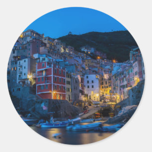 夜のリオマッジョーレCinque Terre Liguria Italy ラウンドシール