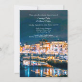 夜のリハーサル結婚ディナーのナパリバーフロント 招待状 (正面)