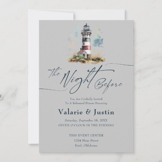 夜のリハ結婚ーサルディナーライトハウス 招待状 (正面)