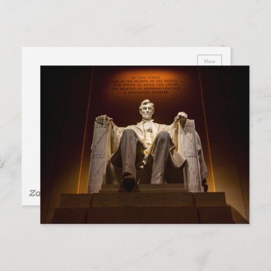 夜のリンカーン記念碑 – ワシントンD.C. ポストカード (正面/裏面)
