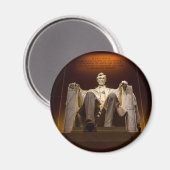 夜のリンカーン記念碑 – ワシントンD.C. マグネット (正面/裏面)