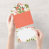 夜のリンゴの木の果樹園花園パターン オールインワン招待状 (貼ってはがせる)