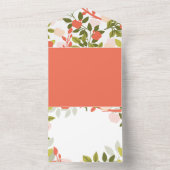 夜のリンゴの木の果樹園花園パターン オールインワン招待状 (内側)