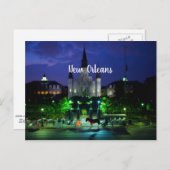 夜のルイジアナ州ニューオーリンズ ポストカード (正面/裏面)