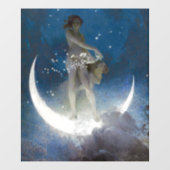 夜のルナの女神が星を散乱 ウィンドウサイン (シート)