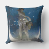 夜のルナの女神が星を散乱 クッション (裏面)