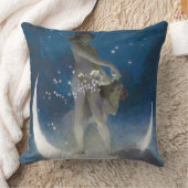 夜のルナの女神が星を散乱 クッション (ブランケット)