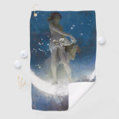 夜のルナの女神が星を散乱 ゴルフタオル (インサイチュ)